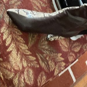 Knee high faux snake skin Boots